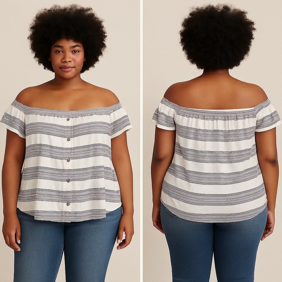 Torrid Super Soft  Off-Shoulder Crop Top Size 4X NWT - Picture 1 of 7